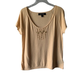 kasperlarge short sleeve sweater top golden peach